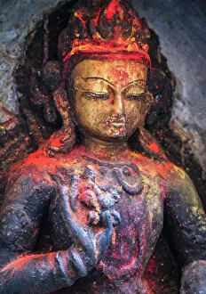 Buddha Collection: Statue of Buddha, Swayambhunath, Kathmandu, Nepal
