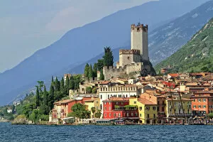 Lake Garda Collection: Townscape with Lake Garda, Malcesine, Verona province, Veneto, Italy