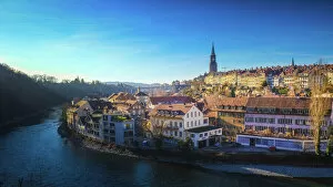 Munster Collection: View of Bern old town over the Aare river - Switzerland
