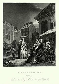 Females Collection: William Hogarth Four Times of the Day - Morning