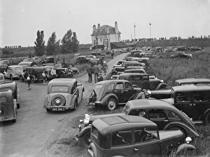 Carpark Gallery: Cars parked near the Long Reach Tavern in Dartford, Kent. People have come here