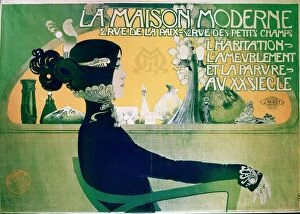 Seated Gallery: La Maison Moderne c.1902 (poster) by Manuel Orazi (1898-1934) Location Musee des Arts Decoratifs