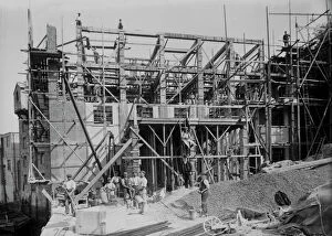 Work Collection: Building the HTP warehouse on Malpas Road, Truro, Cornwall. Around 1911