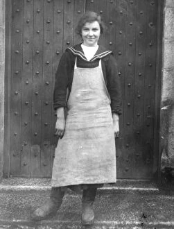Door Collection: Member of the First World War Womens Land Army, Truro, Cornwall. Around 1917