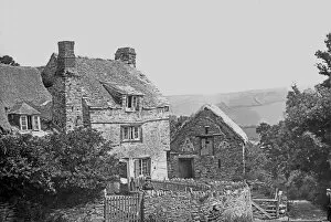 Old house thought to be in, or near, East Looe, Cornwall. Around 1880s