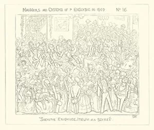 Enjoying Gallery: 1849, Society enjoying itself at a Soiree (engraving)