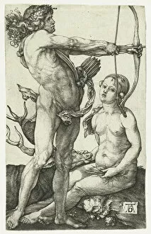 Goddesses Collection: Apollo and Diana, 1501-06 (engraving)