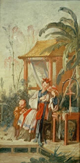 A Chinese Garden, study for a tapestry cartoon, c.1742 (oil on canvas)