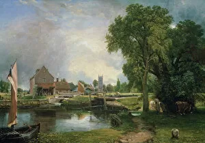Reflection Collection: Dedham Lock and Mill, 1820 (oil on canvas)