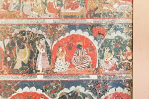 Patan Gallery: The divine play of lord Krishna, Nepal (watercolors on cotton cloth)