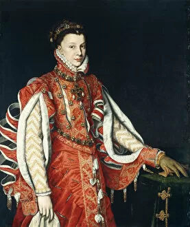 Elisabeth of Valois (1545-68), standing, three-quarter length