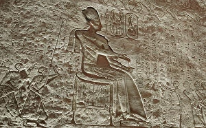 Hieroglyph Collection: The great temple of Abu Simbel, 19th dynasty (relief)