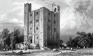 Tower Gallery: Hedingham Castle, Essex, engraved by John Carr Armytage, 1832 (engraving)