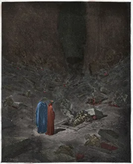 Inferno, Canto 1 : Dante in the savage wood, illustration from The Divine  Comedy by Dante Alighieri, 1885