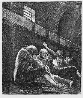 Jean Valjean in Prison, Illustration from Les Miserables, by Victor Hugo