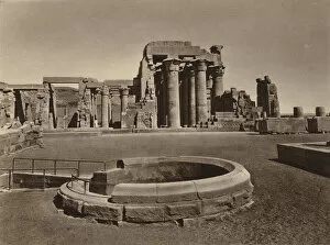 Kom Ombo Collection: Kom-Ombo, General View of the Temple with the Sacred Lake (b / w photo)