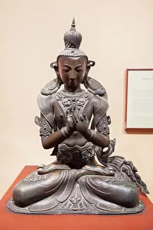 Nepalese Gallery: Maitreya, the Buddha to come, Nepal (copper repousse, bronze)