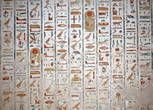 Hieroglyph Collection: Mural Hieroglyph, Valley of the Kings, Luxor