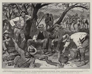 Enjoying Gallery: A Notorious Boer Train-Wrecker and his Men, Jack Hintons Commando enjoying a Rest (litho)