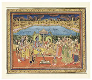 Garuda Gallery: A painting of Rama and Sita, India, Jaipur, c.1800 (opaque pigments, gold