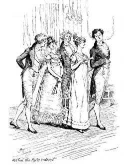 When the party entered, illustration from Pride & Prejudice by Jane Austen