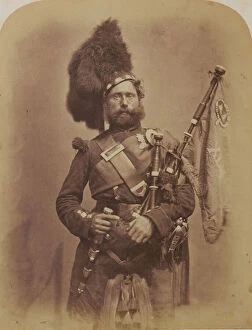 Crimea Collection: Piper David Muir, 42nd Highlanders (Black Watch) (b / w photo)