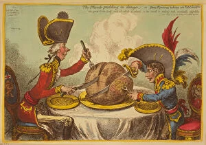 Dessert Collection: The Plum Pudding in Danger or State Epicures taking un Petit Souper, 1805 (engraving)