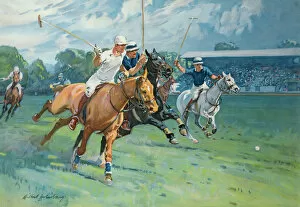 Pavilion Collection: Polo at Hurlingham, The Westchester Cup, 1936 (w / c on paper)