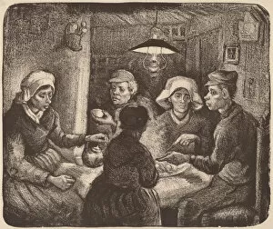 Potato Eaters, 1885 (lithograph in dark brown)