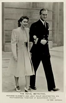 Monarchy Gallery: Princess Elizabeth (later Elizabeth II) on her betrothal to Lieutenant Philip Mountbatten