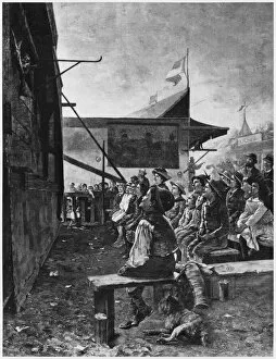 Enjoying Gallery: The Puppeteer, 1894 (engraving) (b / w photo)