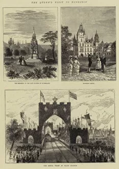 Royal Train Collection: The Queens Visit to Dunrobin (engraving)