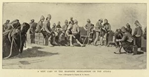 Atbara Collection: A Rest Camp of the Seaforth Highlanders on the Atbara (litho)