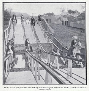 Enjoying Collection: Riders at the water jump on the new riding switchback at the Alexandra Palace, Muswell Hill