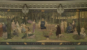 The Sacred Wood, allegorical mural in the Grand Amphitheatre, central detail of the Sorbonne