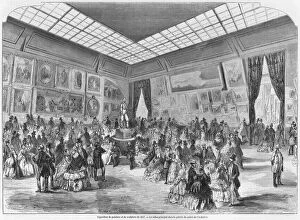 Parisians Collection: Salon of painting and sculpture of 1857, the main room in the Palais de l Industrie gallery