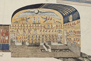 Valley Of The Kings Gallery: Section of the tomb of Psammuthis in Thebes, discovered and opened by Belzoni in 1818