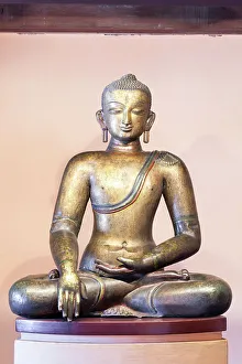 Patan Gallery: Shakyamuni Buddha, Nepal (copper, gilt and paint)