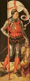 Stephan Paumgartner portrayed as Saint George, left panel of the Paumgartner Altarpiece, c