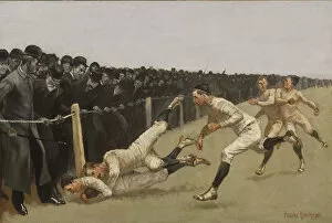 Football Collection: Touchdown, Yale vs. Princeton, Thanksgiving Day, Nov. 27, 1890 (oil on canvas)