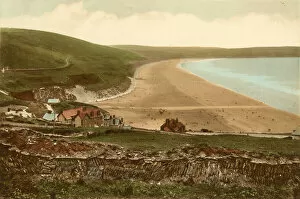 Woolacombe Collection: Woolacombe, the Sands from Mortehoe (colour photo)