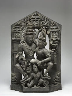 Garuda Gallery: Vishnu Shri Supported Garuda 1000s-1100s Western India