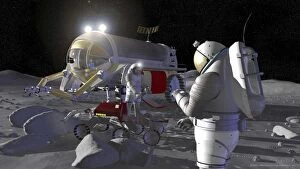 Moonwalk Collection: Artists rendering of future space exploration missions