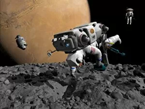 Moonwalk Collection: An astronaut makes first human contact with Mars moon Phobos