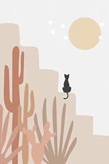 Stair Collection: Cat with Cactus