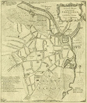 Water Collection: A correct plan of the town of Sheffield by William Fairbank, 1771