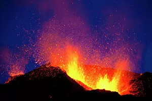 Flame Collection: Volcanic eruption, Eyjafjallajokull, near the Myrdalsjokull glacier, South Iceland, april 2010