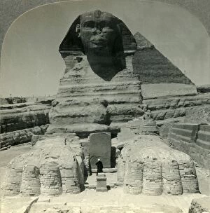 Ancient Egyptian Architecture Gallery: The Ancient Sphinx and Recent Excavations, Giza, Egypt, c1930s. Creator: Unknown