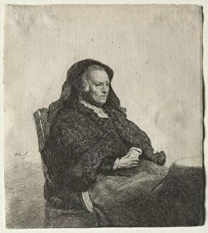 The Artists Mother Seated at a Table, Looking Right: Three Quarter Length, c. 1631