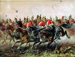 Crimea Collection: The Charge of the Light Brigade during the Battle of Balaclava, 1854. Artist: Hayes